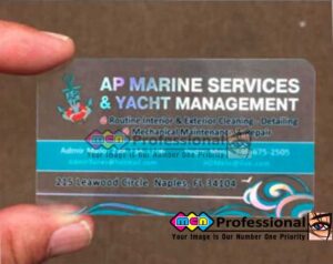 Quality-Plastic- transparent-Business-Cards-Naples-Fl-Ap-Marine-Services