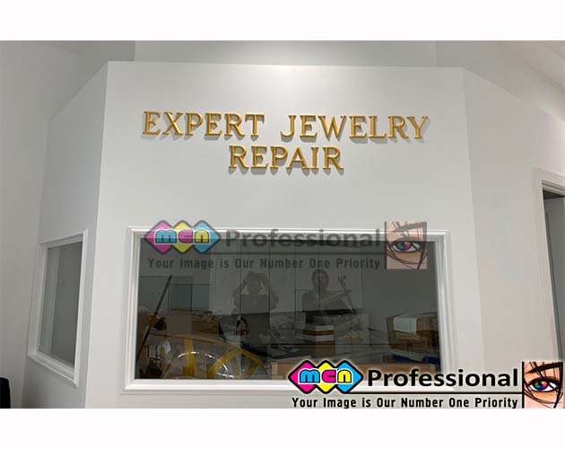 sign lettering interior jewelry